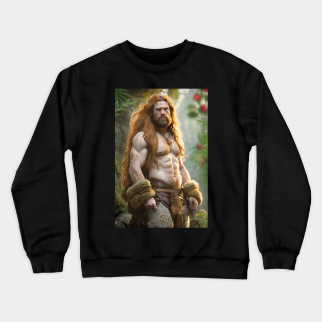 Prehistoric Neanderthal Shaman Crewneck Sweatshirt by PurplePeacock